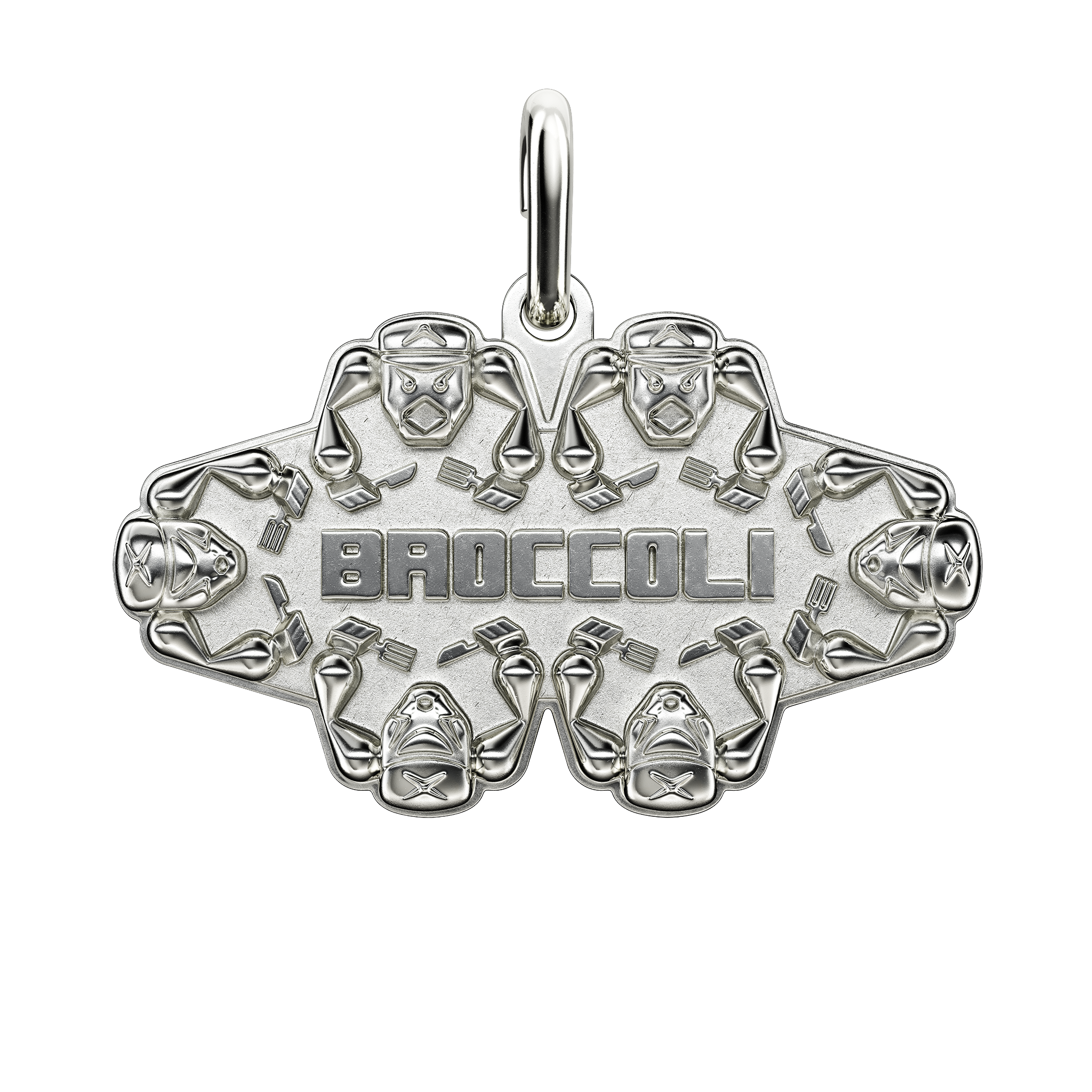 A detail of Broccoli Pendant in Silver